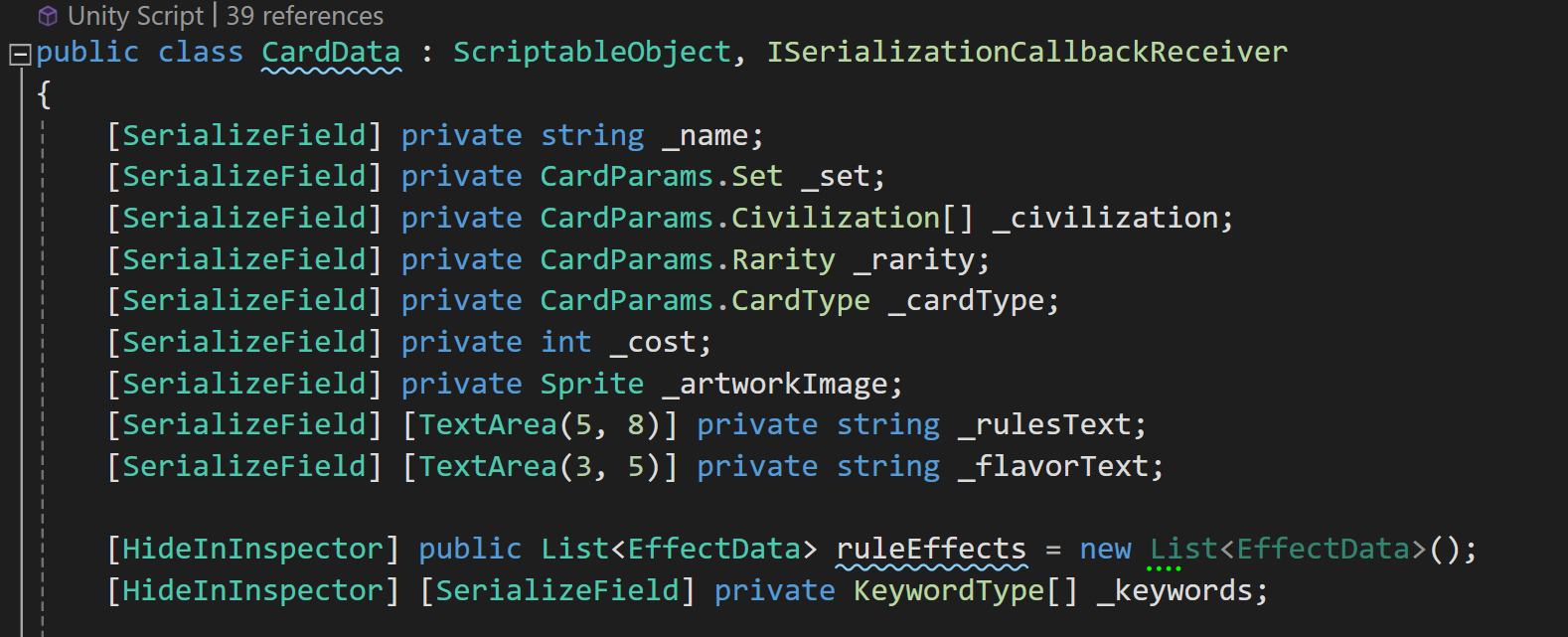 Serializing Card Data 1